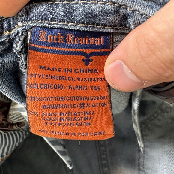 Rock Revival Jeans Womens 29 Blue Alanis Straight Low Rise Medium Wash Denim - Picture 10 of 11